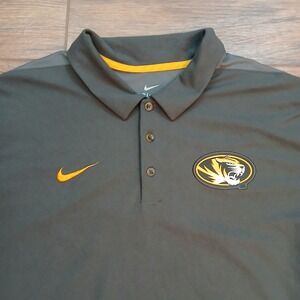 Missouri Tigers‎ Polo Mens Extra Large Grey Golf Nike Dri Fit Logo Performance